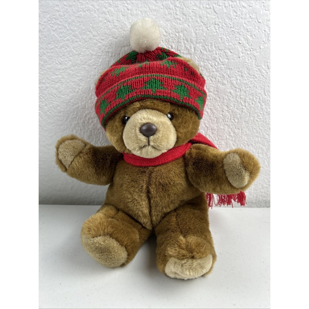 RARE HARRODS 1987 8 INCH  CHRISTMAS BEAR FROM TEN TEDDIES COLLECTION FOOT‎ DATED